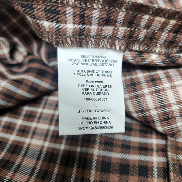 GB Woman's Brown Plaid Dress Size Large With Tags - Picture 11 of 12